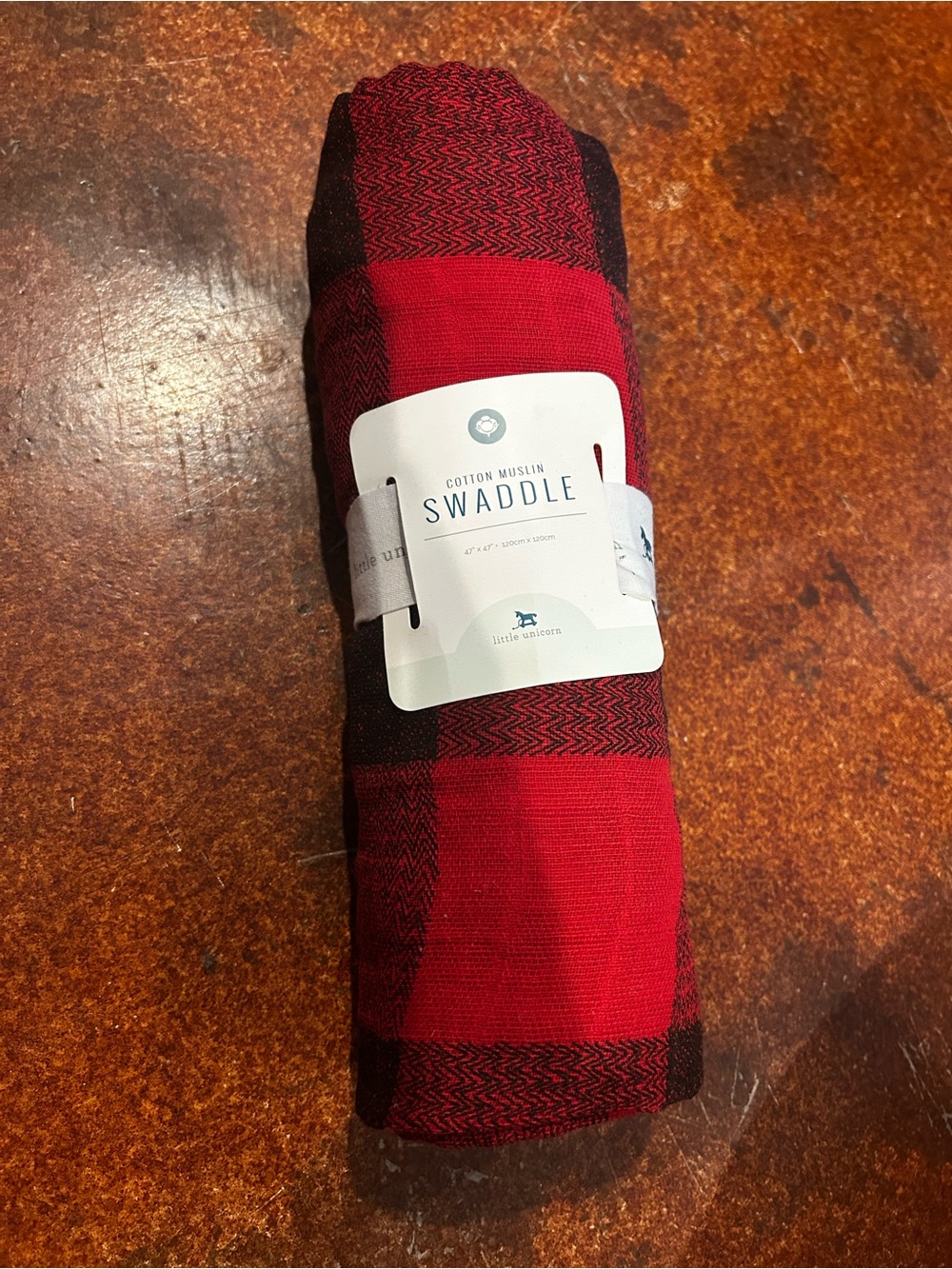 Red Plaid Cotton Muslin Swaddle